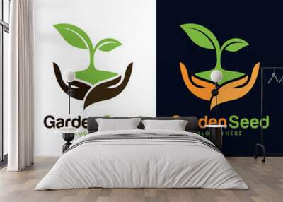 seed care logo concept Wall mural