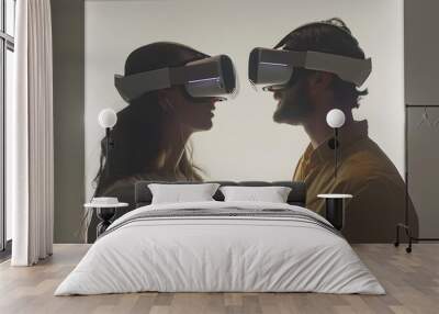 two people using Vr glasses Wall mural