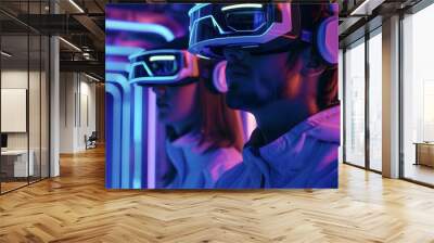 two people using Vr glasses Wall mural