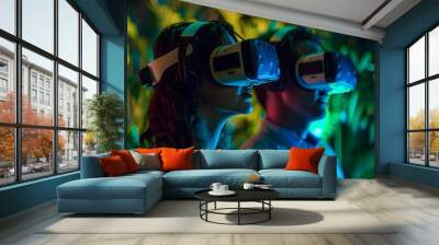 two people using Vr glasses Wall mural