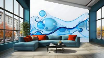 Water splashing above white background Wall mural