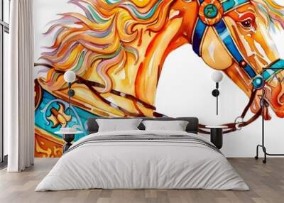 watercolor horse  Wall mural