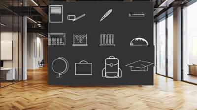 school and icons set Wall mural