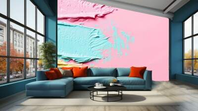 A makeup palette with a pink and blue background Wall mural