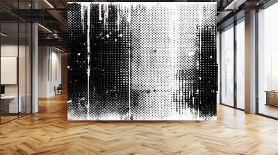 black grunge halftone frame background Wall mural