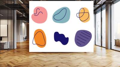 Colorful abstract shape doodle collection, vector illustration Wall mural