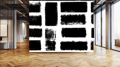 grunge black paint roller set.  Wall mural