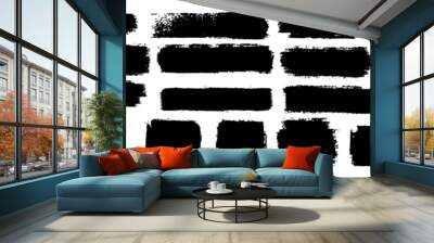 set of grunge brush stroke. grunge paint stroke collection Wall mural