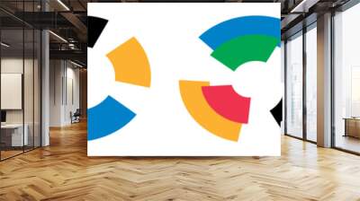 set of olympics round design elements. Bright multi-colored circles logos collection Wall mural