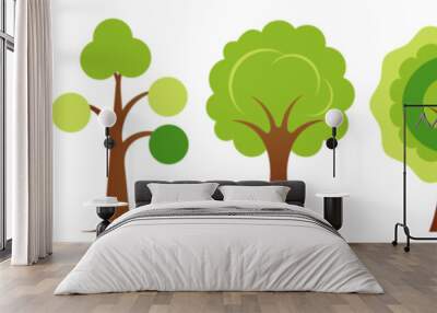 set of trees. simple vector tress collection. design elements. Wall mural