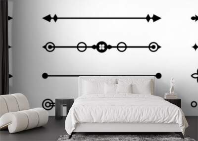 Set of Various Simple Black Divider line, Divider Collection. Vector Wall mural