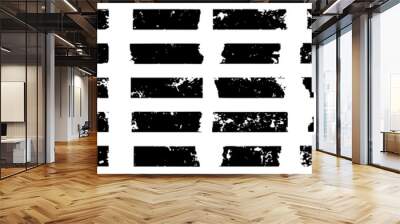 set on stain of black glue tape marks , grunge design elements Wall mural