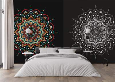 Colorful mandala beautiful artwork vector illustration. Wall mural