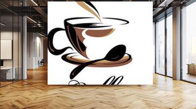 beauty cup coffee Wall mural