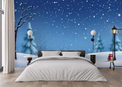 winter landscape with trees Wall mural