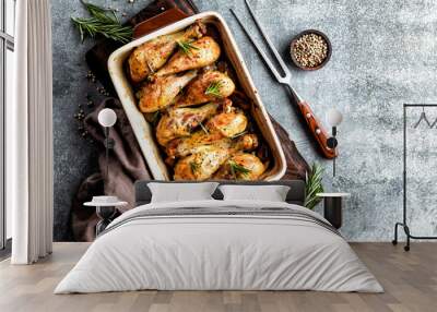 Baked chicken drumsticks in the oven Wall mural