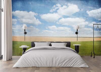 Vintage image of rural landscape Wall mural