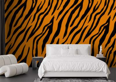 Seamless pattern with tiger stripes. Animal print. Wall mural