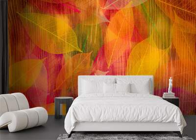 autumn leaves texture Wall mural