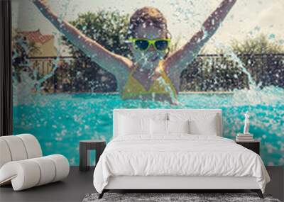 Child in swimming pool Wall mural