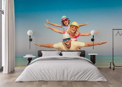 Family Summer Vacation Beach Sea Wall mural