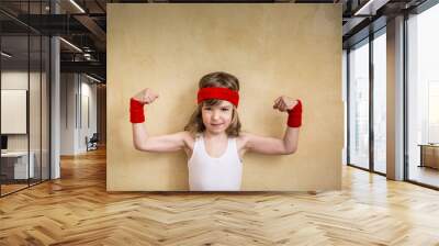 Funny strong child Wall mural