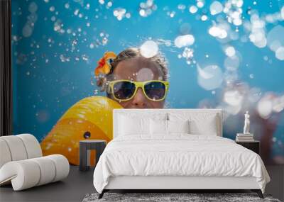 Happy child having fun on summer vacation Wall mural