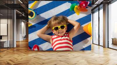 Happy child on summer vacation Wall mural