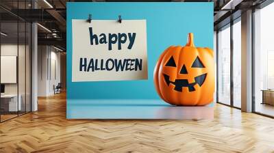 Halloween Pumpkin and Sign Wall mural