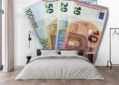 money euro euros bill banknotes save expenses earnings Wall mural