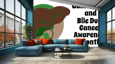 Gallbladder and Bile Duct Cancer Awareness Month, simple horizontal banner on health theme Wall mural