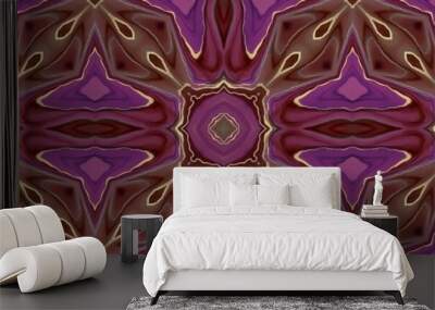 Colorful Fuchsia Gold Decorative Ornament Border Wall mural