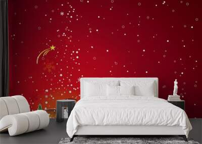 christmas card with Santa Claus, vector Wall mural