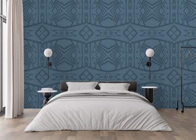 Grey background with seamless pattern. Ideal for printing onto f Wall mural