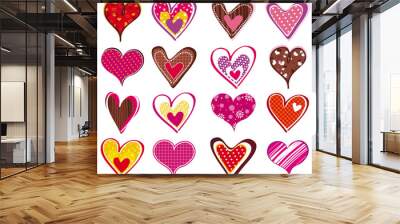 sixteen heart, vector Wall mural