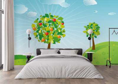 spring fruit trees Wall mural