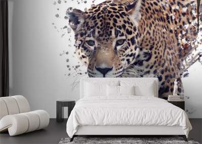 Leopard Portrait Watercolor Wall mural