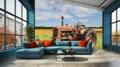 vintage tractor Wall mural