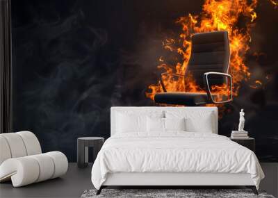 Burning Office Chair. Wall mural