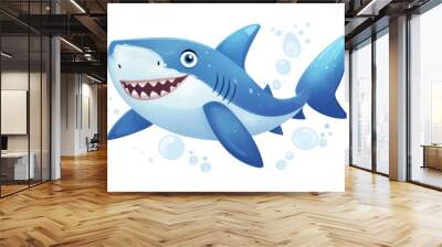 Cute Cartoon Shark. Wall mural