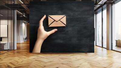 Mail Icon on Chalkboard. Wall mural