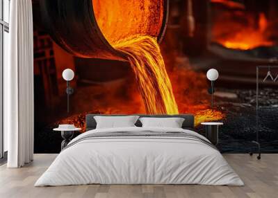 Molten Metal Pouring. Wall mural