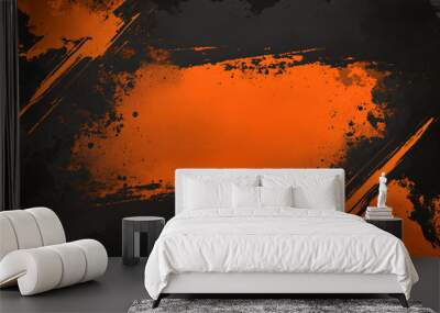 Orange Black Grunge Background Wall mural