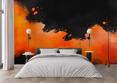 Orange Watercolor Background. Wall mural