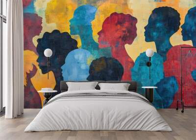 Silhouettes of Humanity. Wall mural