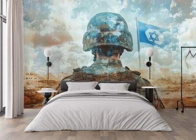 Soldier & Flag. Wall mural