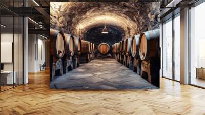 Wine Barrels Cellar. Wall mural