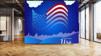 4th of July Usa Independence Day. Wall mural