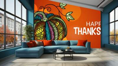 happy thanksgiving. Wall mural