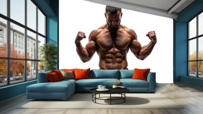 portrait of a muscular man png Wall mural